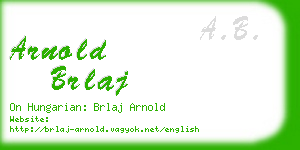 arnold brlaj business card